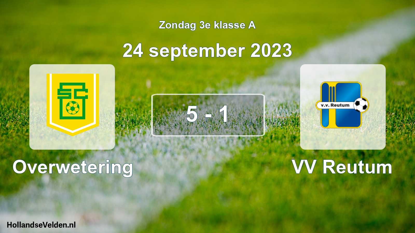 Total number of matches played: Overwetering - VV Reutum 5 - 1 (24 September 2023)