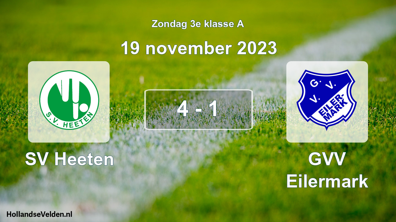 Total number of matches played: SV Heeten - GVV Eilermark 4 - 1 (19 November 2023)