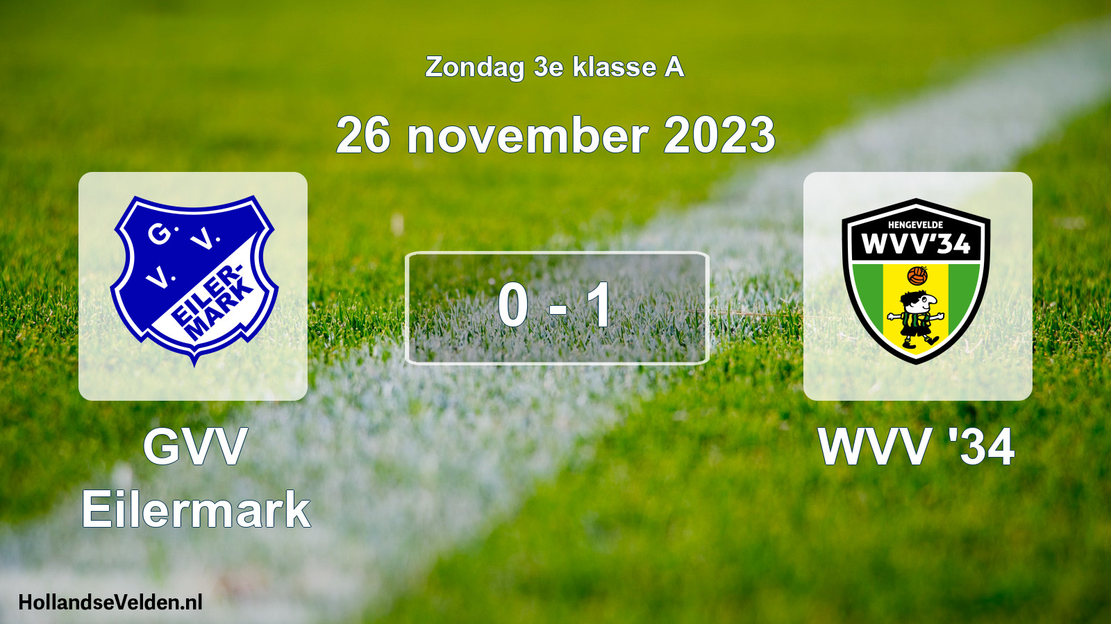 Total number of matches played: GVV Eilermark - WVV '34 0 - 1 (26 November 2023)
