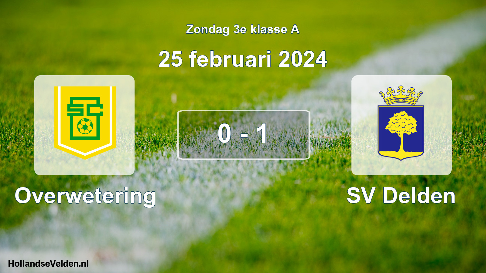 Total number of matches played: Overwetering - SV Delden 0 - 1 (25 February 2024)