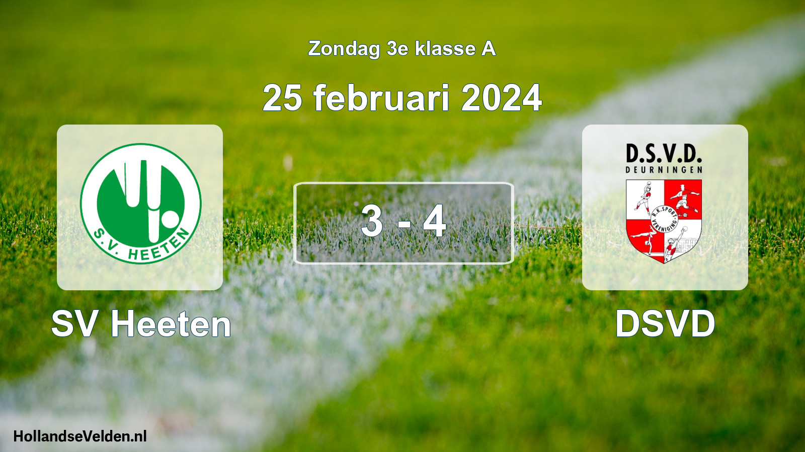 Total number of matches played: SV Heeten - DSVD 3 - 4 (25 February 2024)