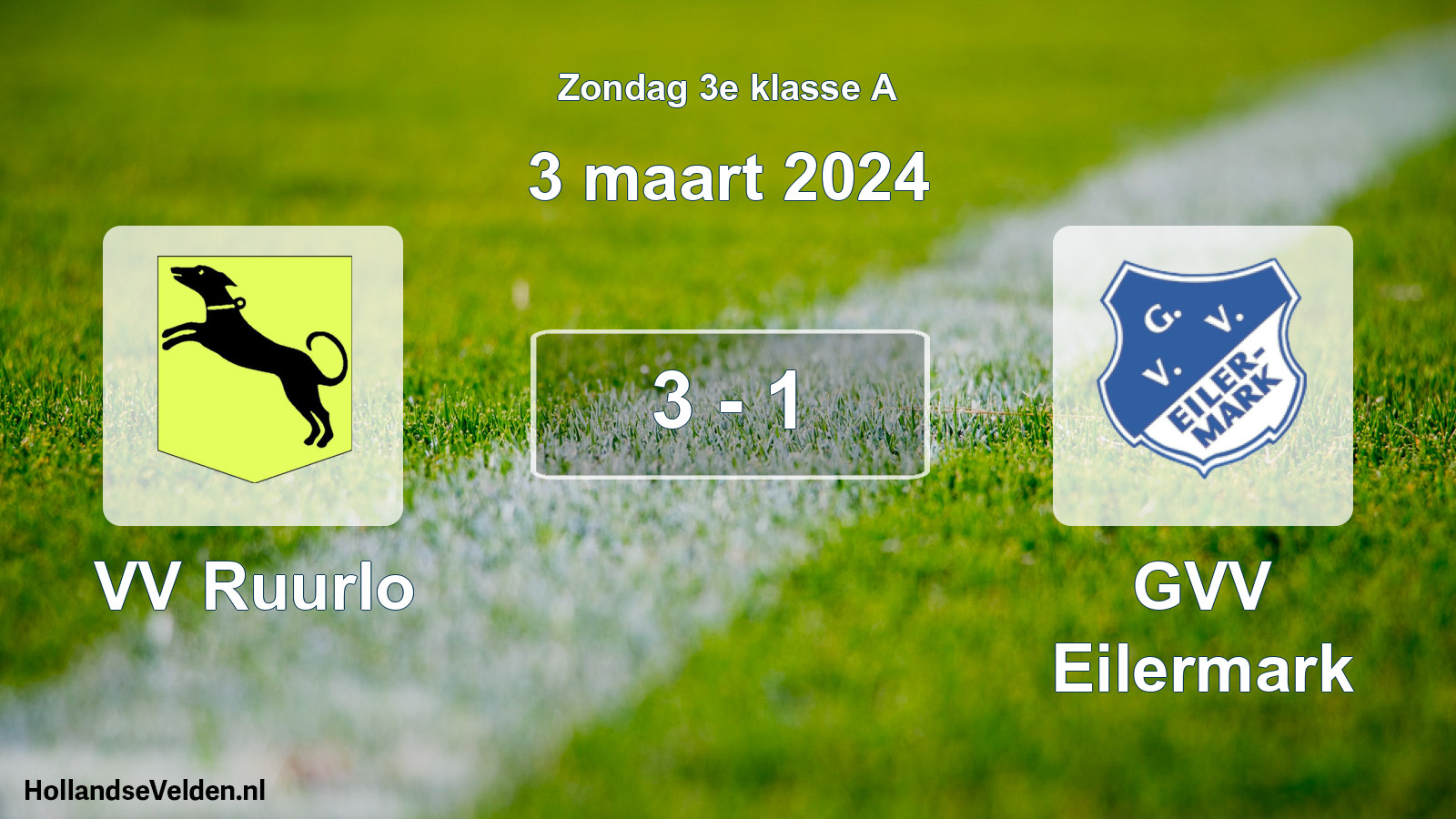 Total number of matches played: VV Ruurlo - GVV Eilermark 3 - 1 (3 March 2024)