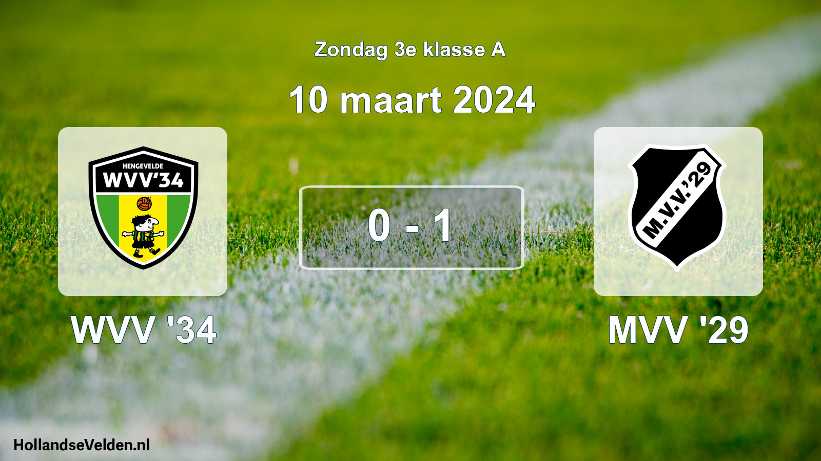 Total number of matches played: WVV '34 - MVV '29 0 - 1 (10 March 2024)