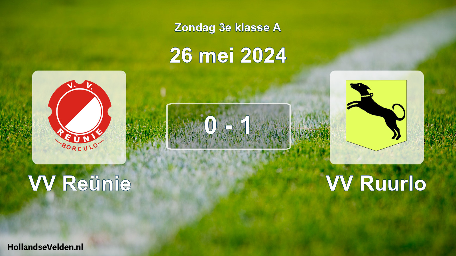 Total number of matches played: VV Reünie - VV Ruurlo 0 - 1 (26 May 2024)