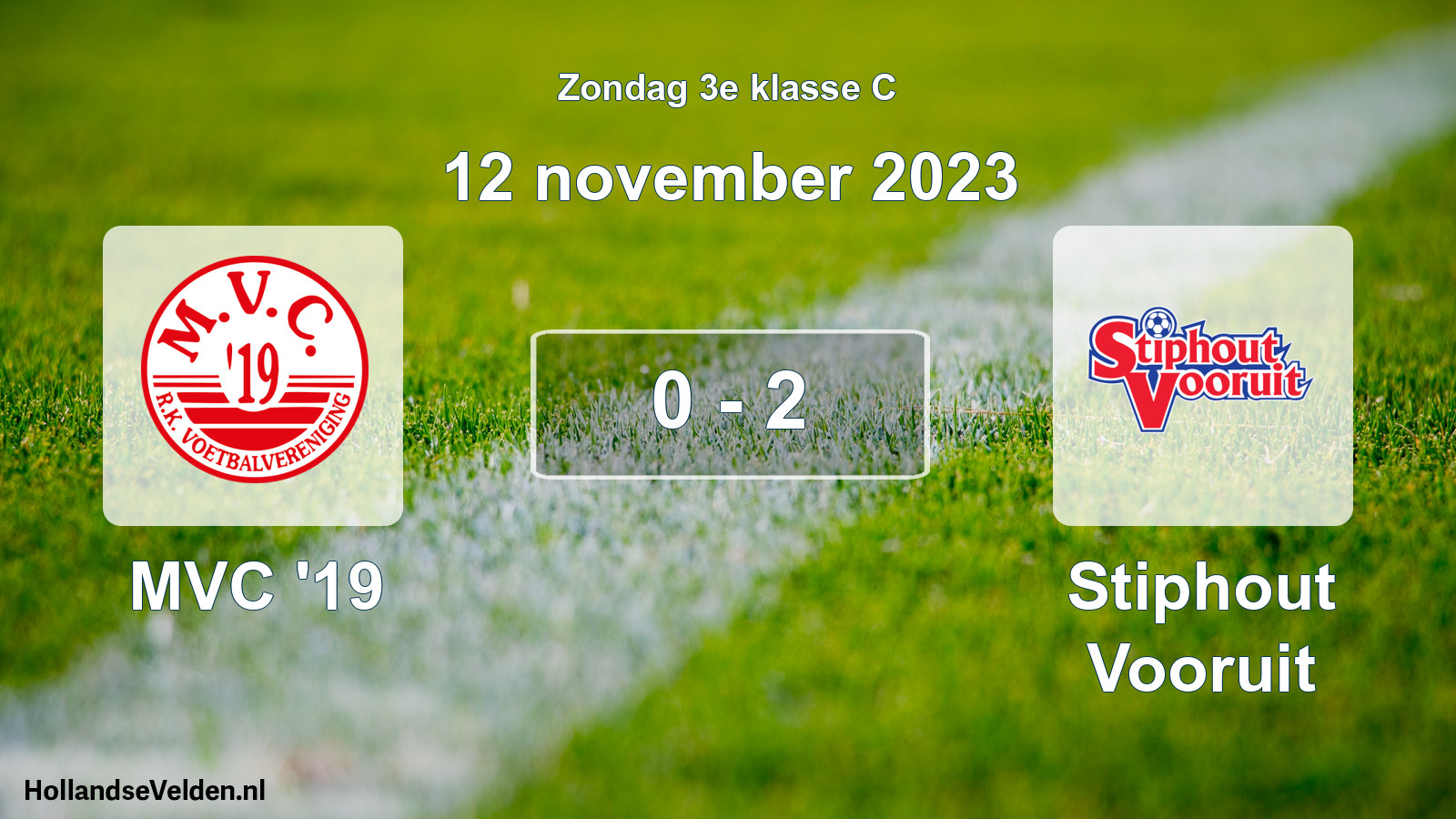 Total number of matches played: MVC '19 - Stiphout Vooruit 0 - 2 (12 November 2023)