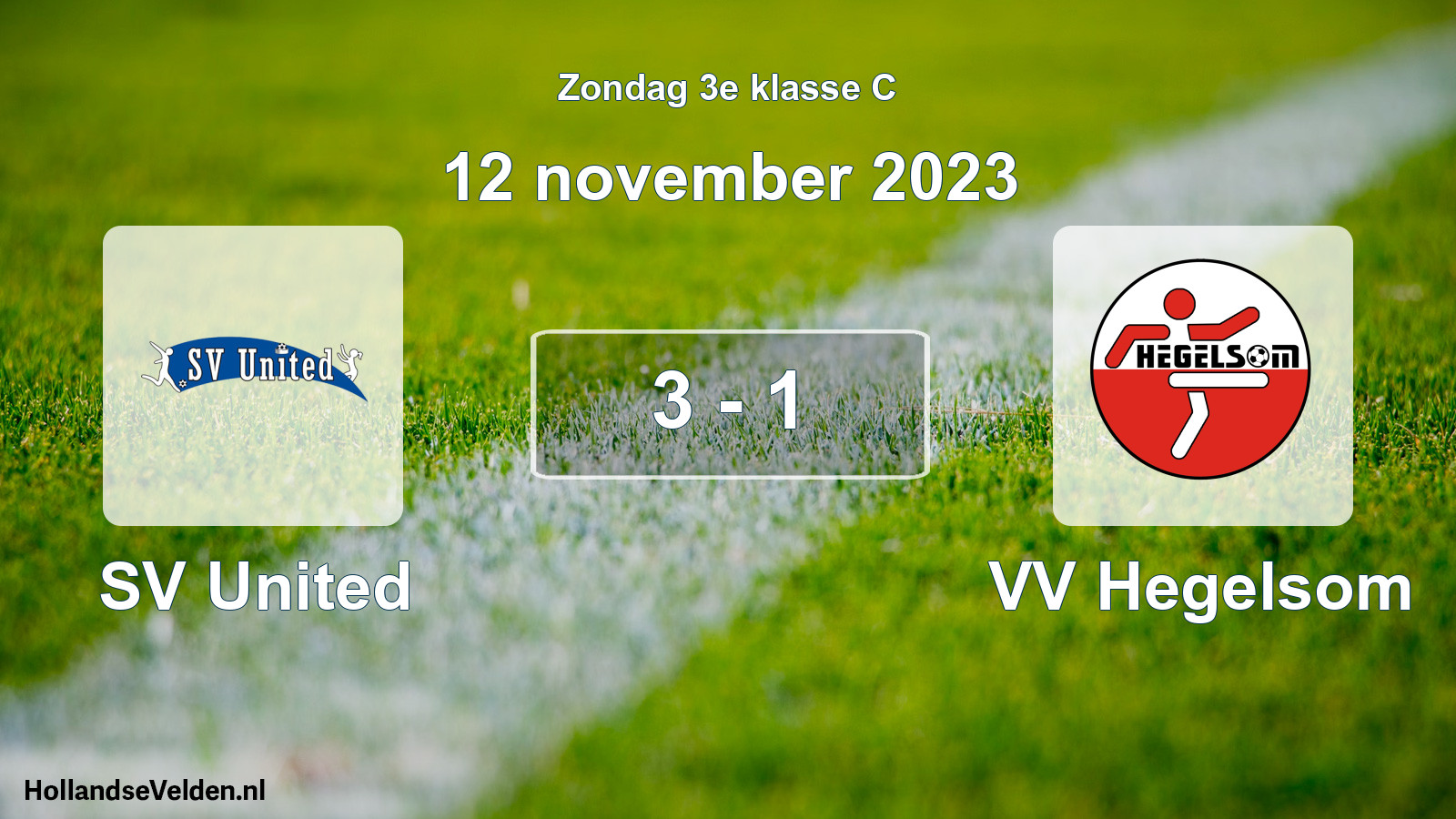Total number of matches played: SV United - VV Hegelsom 3 - 1 (12 November 2023)