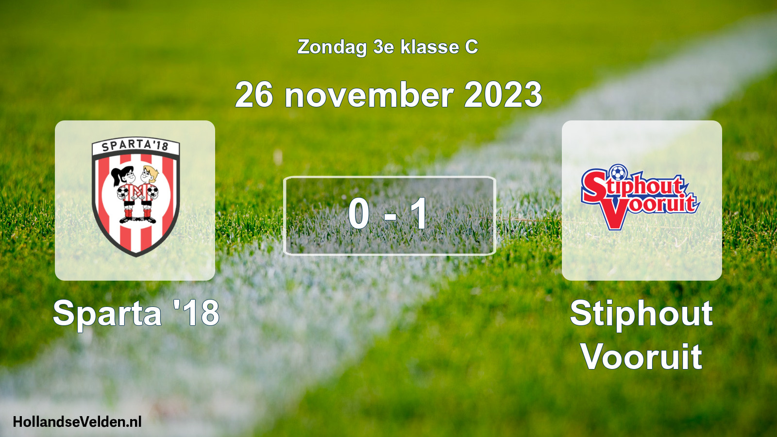 Total number of matches played: Sparta '18 - Stiphout Vooruit 0 - 1 (26 November 2023)