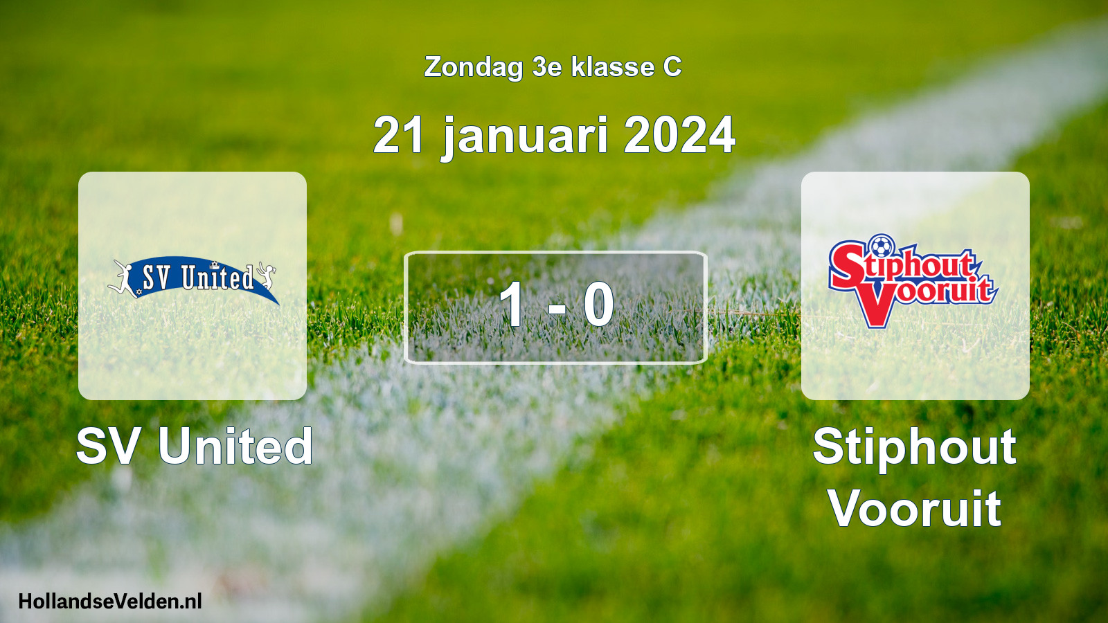 Total number of matches played: SV United - Stiphout Vooruit 1 - 0 (21 January 2024)