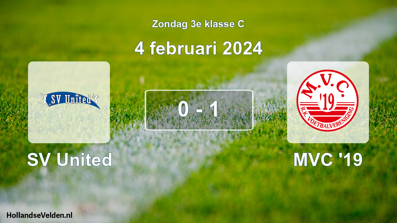 Total number of matches played: SV United - MVC '19 0 - 1 (4 February 2024)