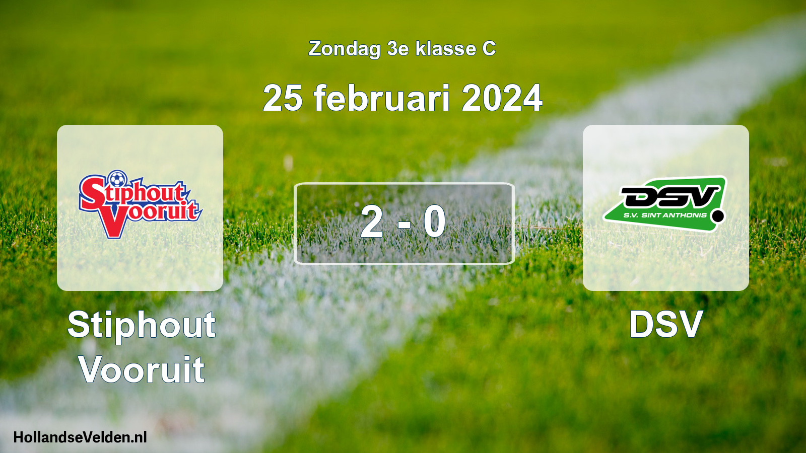 Total number of matches played: Stiphout Vooruit - DSV 2 - 0 (25 February 2024)
