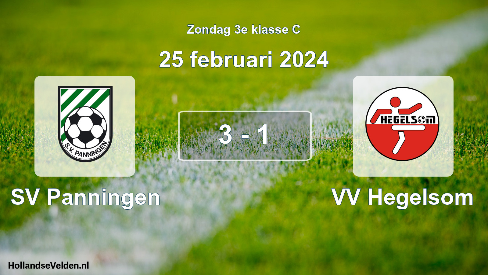 Total number of matches played: SV Panningen - VV Hegelsom 3 - 1 (25 February 2024)