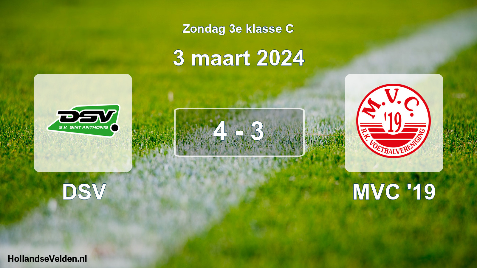 Total number of matches played: DSV - MVC '19 4 - 3 (3 March 2024)