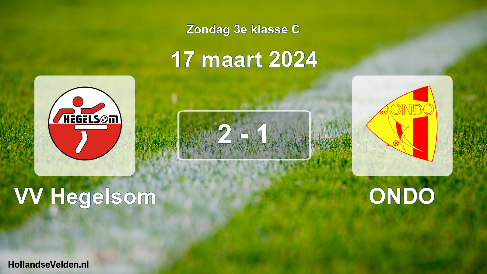 Total number of matches played: VV Hegelsom - ONDO 2 - 1 (17 March 2024)