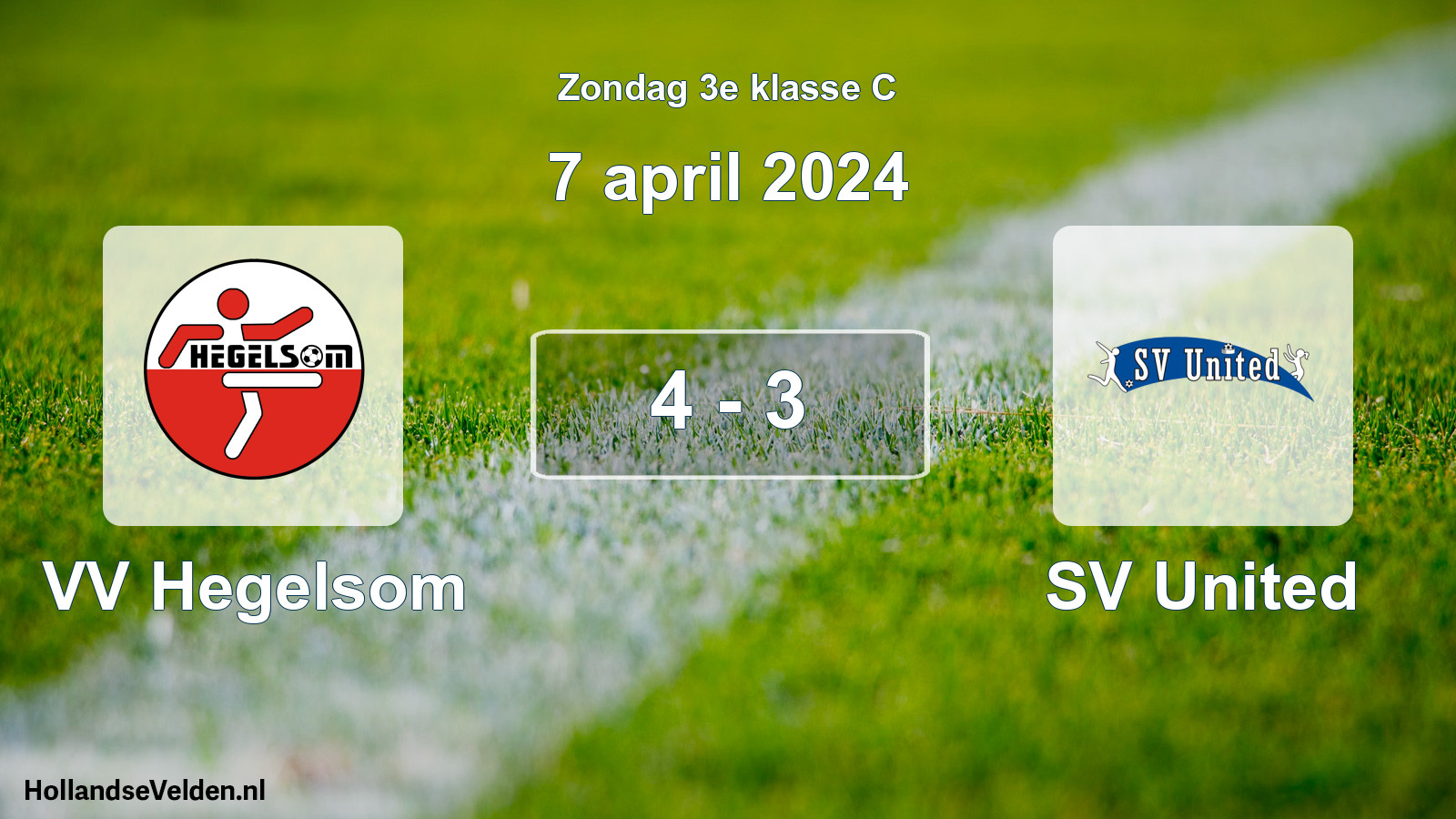 Total number of matches played: VV Hegelsom - SV United 4 - 3 (7 April 2024)
