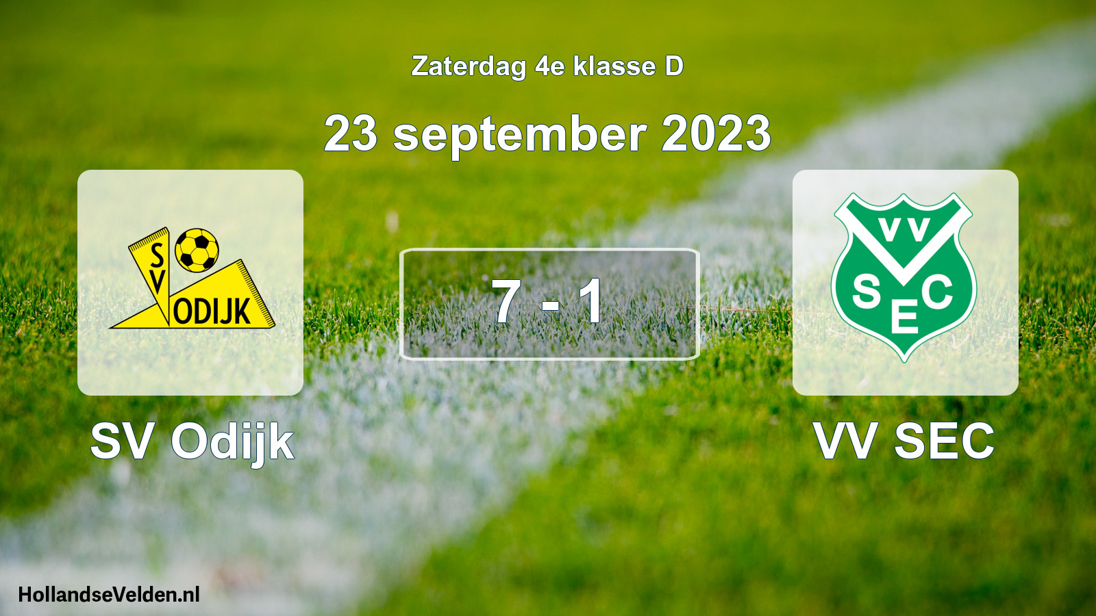 Total number of matches played: SV Odijk - VV SEC 7 - 1 (23 September 2023)