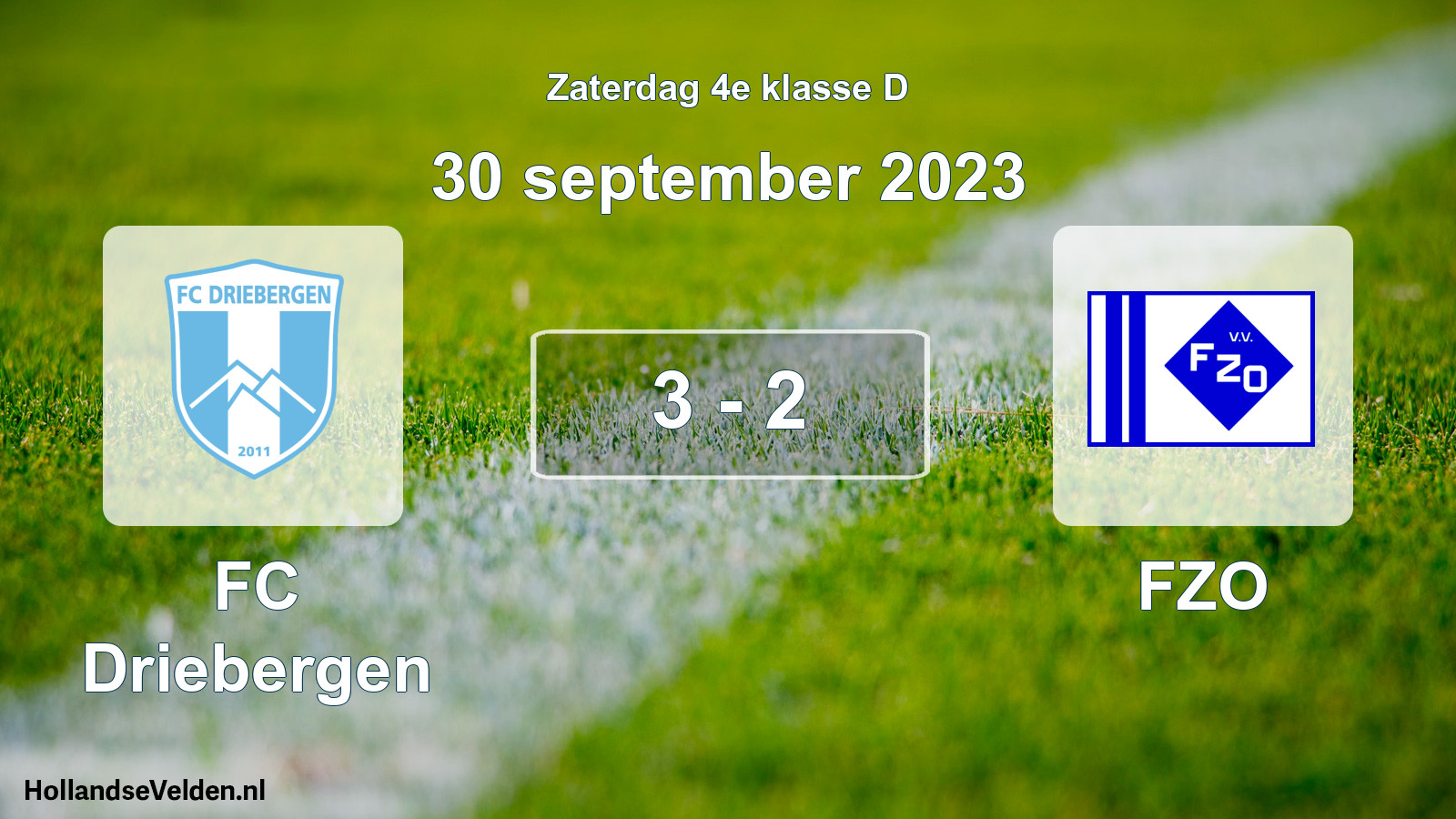 Total number of matches played: FC Driebergen - FZO 3 - 2 (30 September 2023)