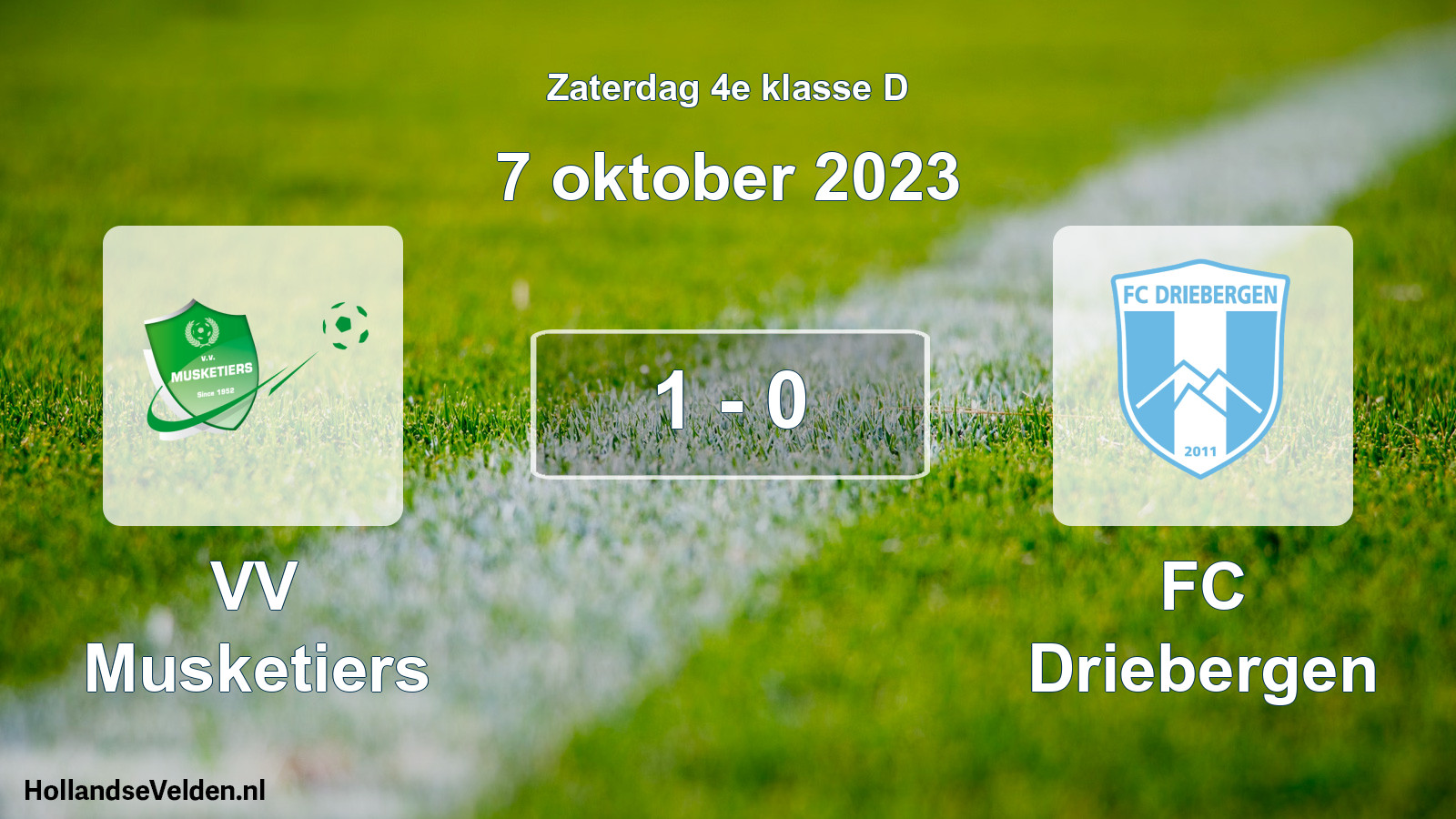 Total number of matches played: VV Musketiers - FC Driebergen 1 - 0 (7 October 2023)