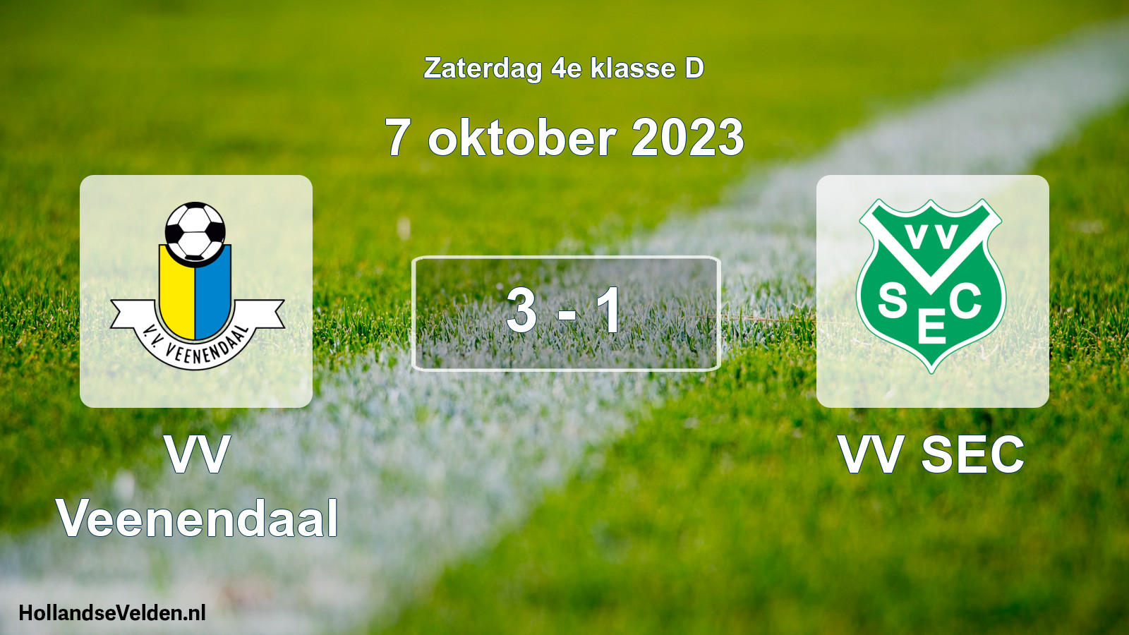 Total number of matches played: VV Veenendaal - VV SEC 3 - 1 (7 October 2023)