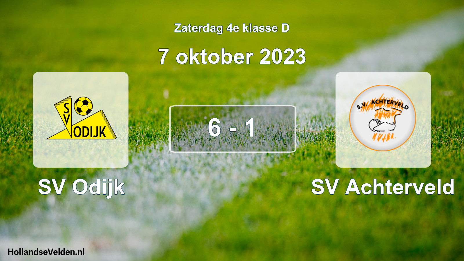 Total number of matches played: SV Odijk - SV Achterveld 6 - 1 (7 October 2023)