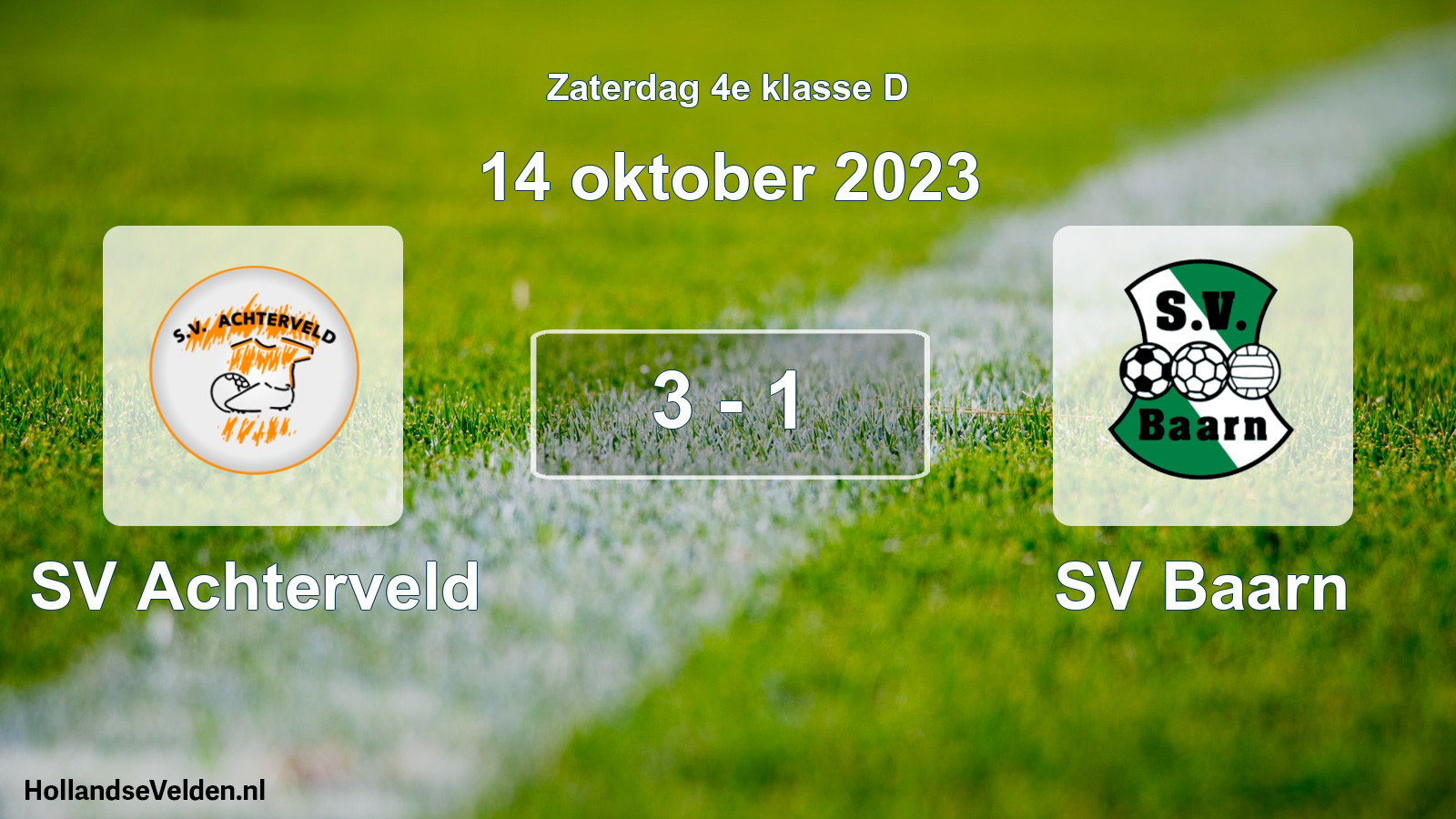 Total number of matches played: SV Achterveld - SV Baarn 3 - 1 (14 October 2023)