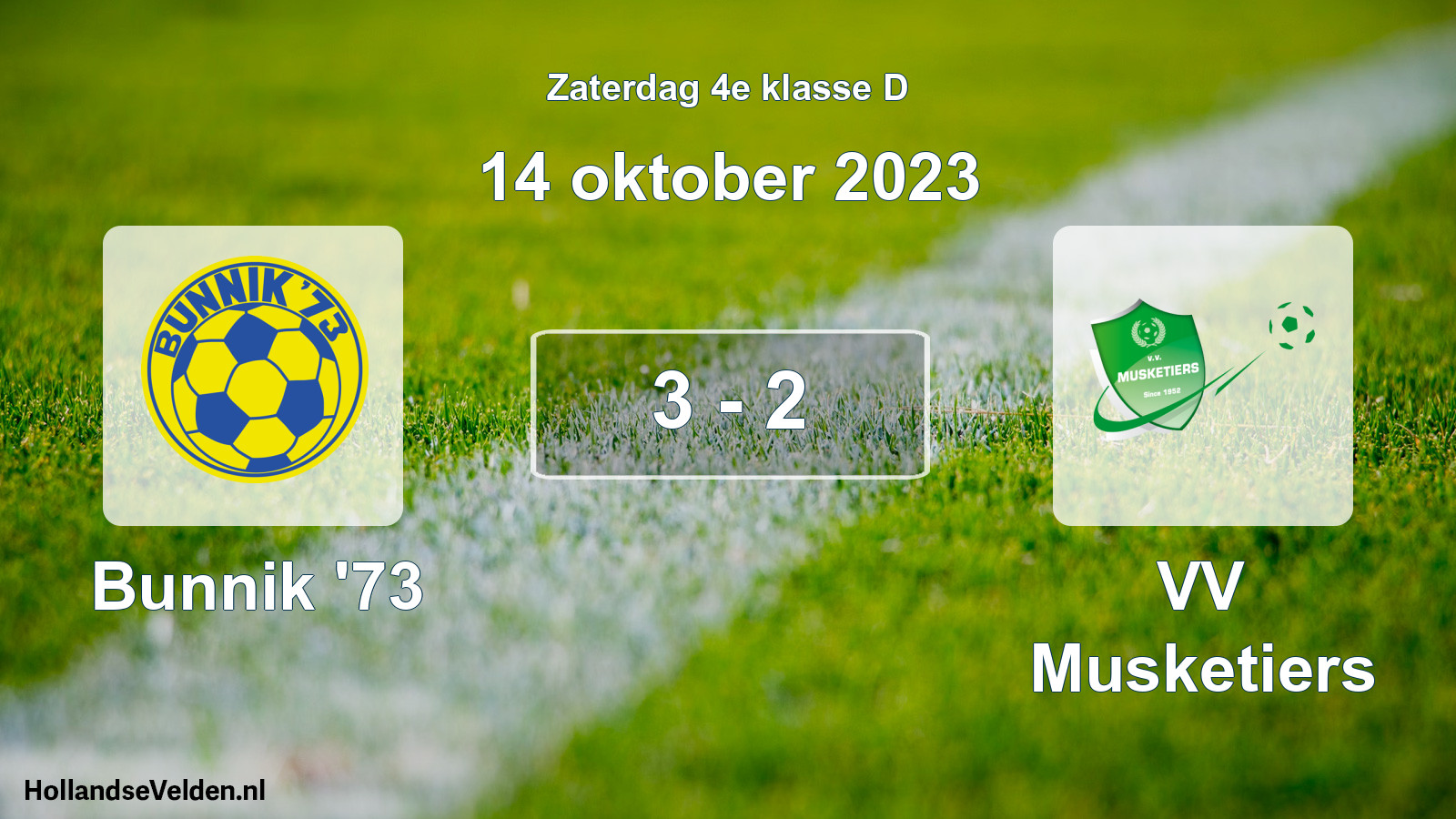 Total number of matches played: Bunnik '73 - VV Musketiers 3 - 2 (14 October 2023)