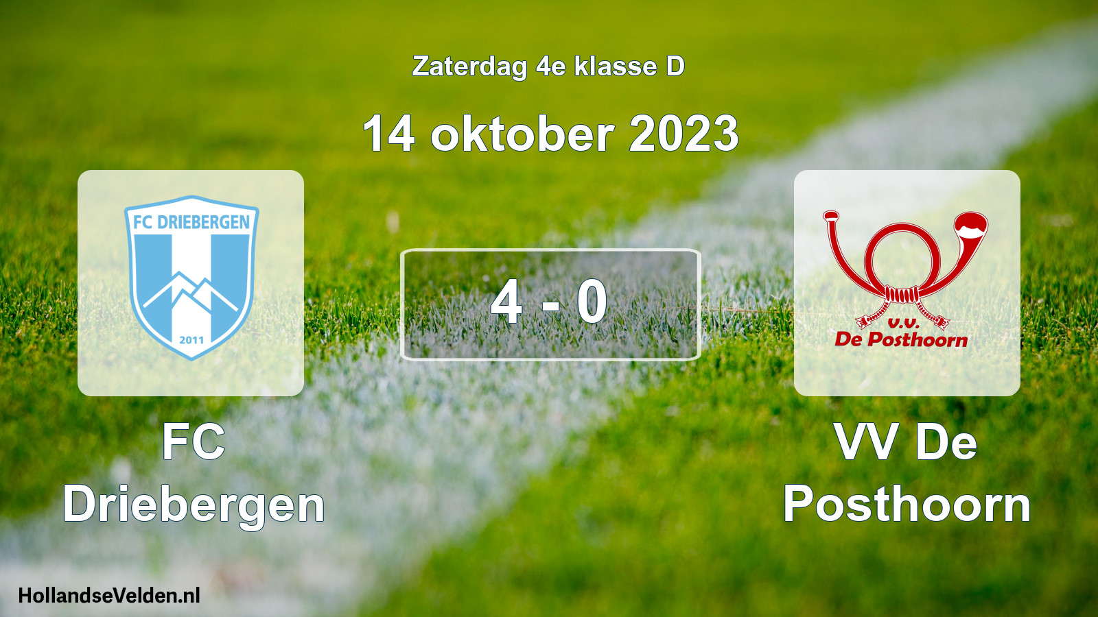 Total number of matches played: FC Driebergen - VV De Posthoorn 4 - 0 (14 October 2023)