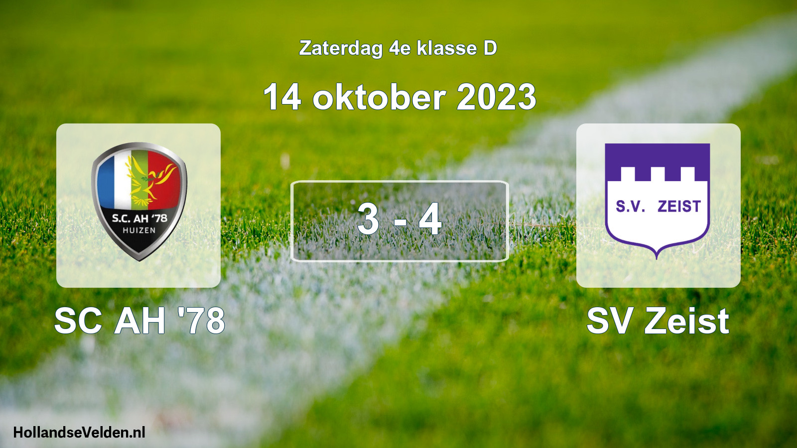 Total number of matches played: SC AH '78 - SV Zeist 3 - 4 (14 October 2023)