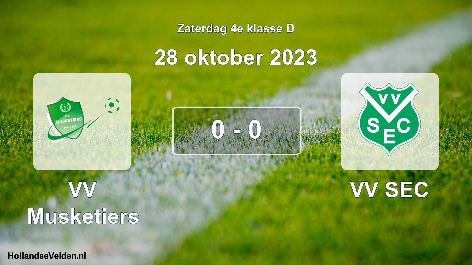 Total number of matches played: VV Musketiers - VV SEC 0 - 0 (28 October 2023)