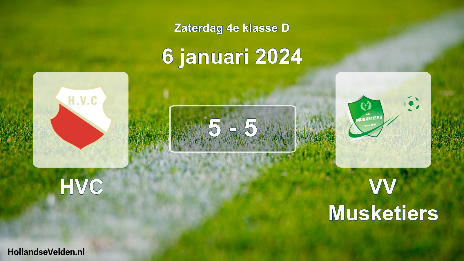 Total number of matches played: HVC - VV Musketiers 5 - 5 (6 January 2024)