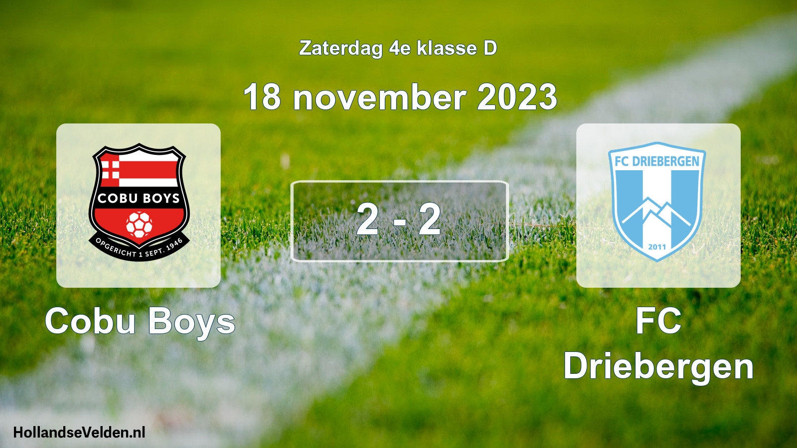 Total number of matches played: Cobu Boys - FC Driebergen 2 - 2 (18 November 2023)