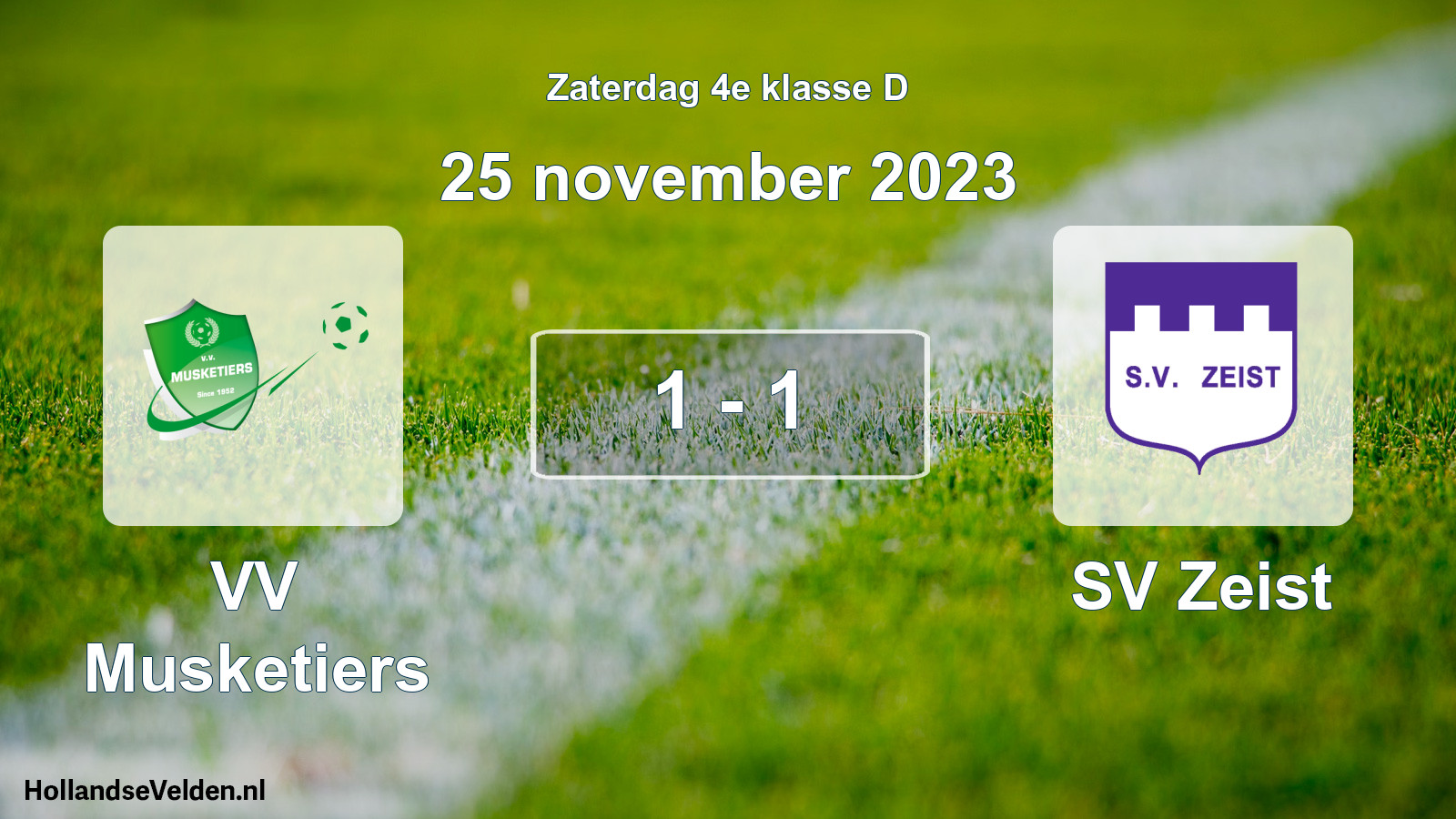 Total number of matches played: VV Musketiers - SV Zeist 1 - 1 (25 November 2023)