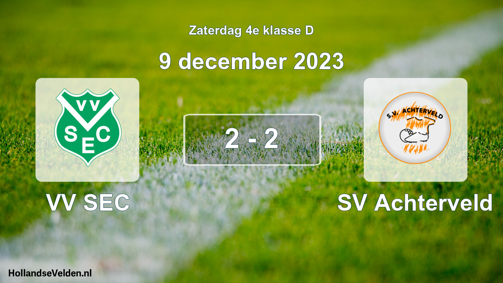 Total number of matches played: VV SEC - SV Achterveld 2 - 2 (9 December 2023)