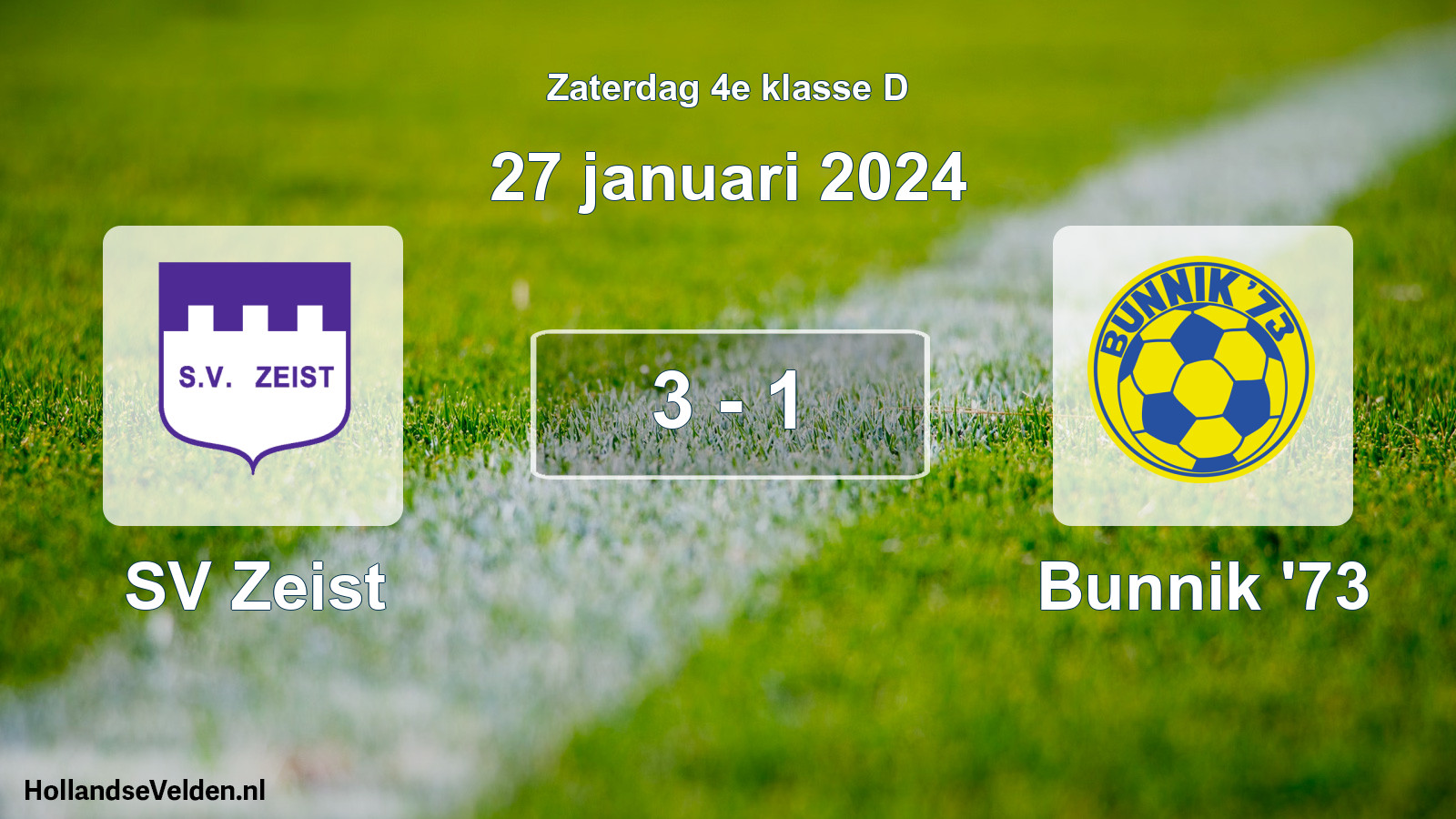 Total number of matches played: SV Zeist - Bunnik '73 3 - 1 (27 January 2024)