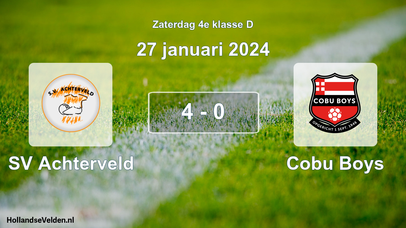 Total number of matches played: SV Achterveld - Cobu Boys 4 - 0 (27 January 2024)