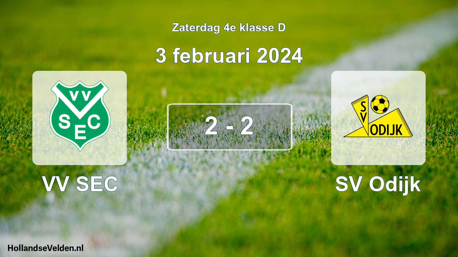 Total number of matches played: VV SEC - SV Odijk 2 - 2 (3 February 2024)