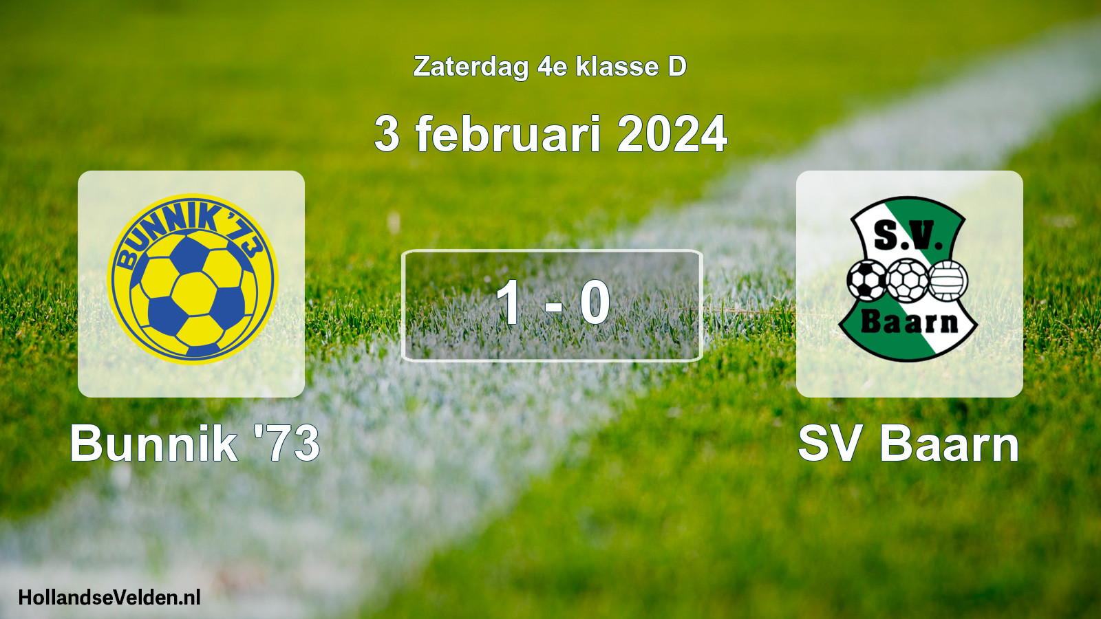 Total number of matches played: Bunnik '73 - SV Baarn 1 - 0 (3 February 2024)