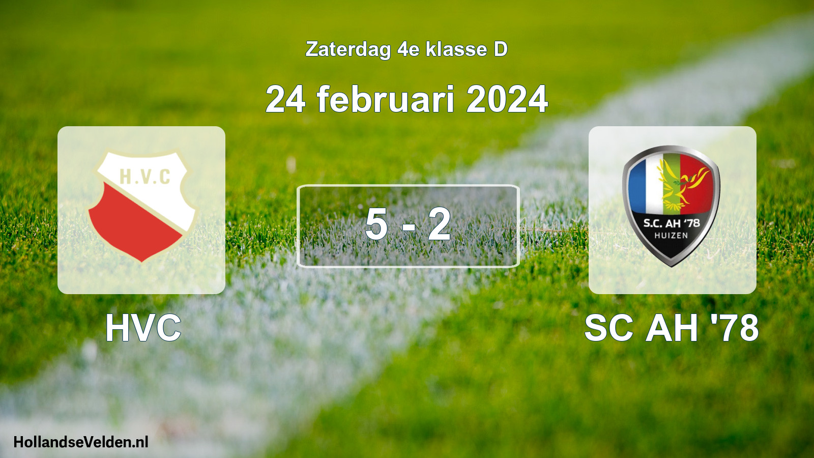 Total number of matches played: HVC - SC AH '78 5 - 2 (24 February 2024)