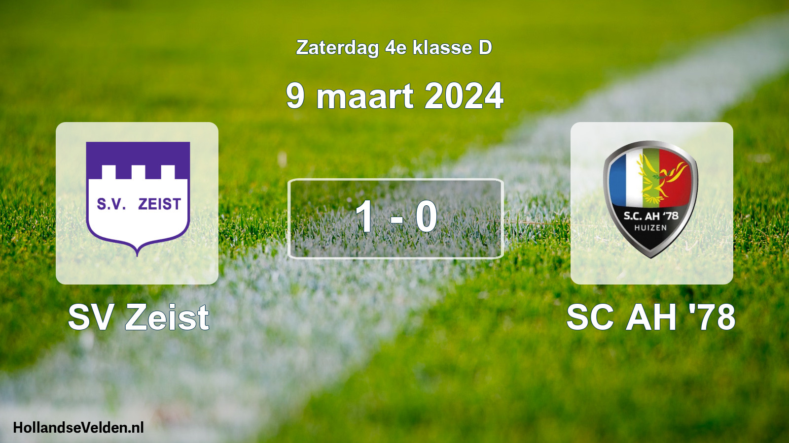 Total number of matches played: SV Zeist - SC AH '78 1 - 0 (9 March 2024)