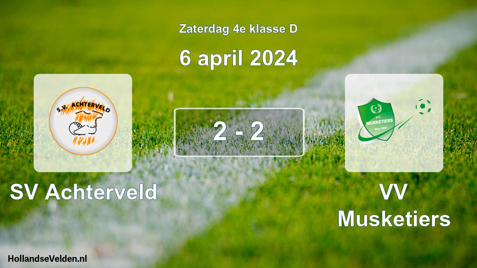 Total number of matches played: SV Achterveld - VV Musketiers 2 - 2 (6 April 2024)