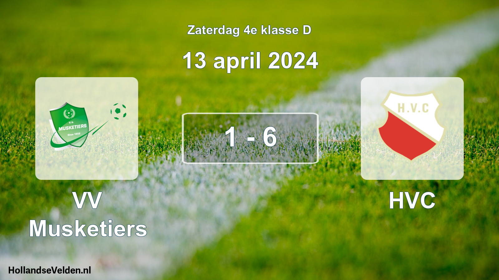 Total number of matches played: VV Musketiers - HVC 1 - 6 (13 April 2024)