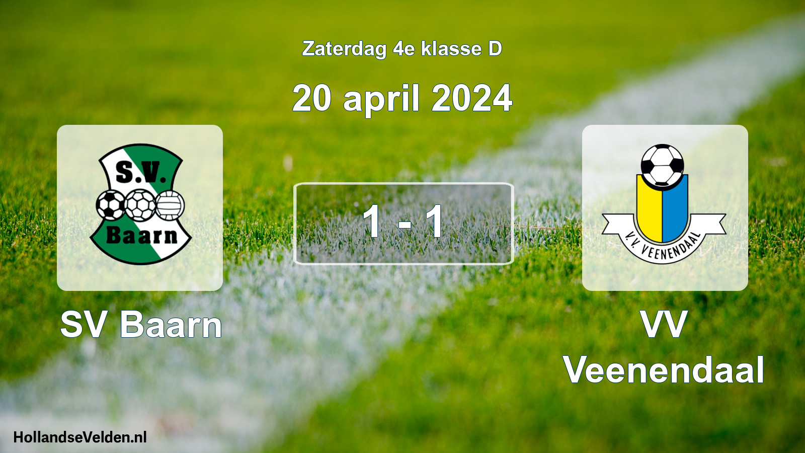 Total number of matches played: SV Baarn - VV Veenendaal 1 - 1 (20 April 2024)
