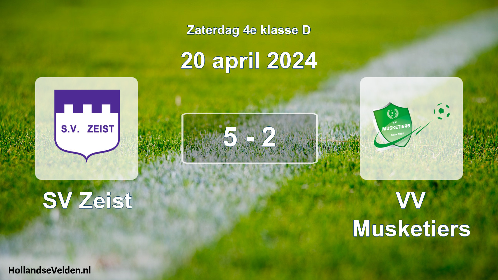 Total number of matches played: SV Zeist - VV Musketiers 5 - 2 (20 April 2024)