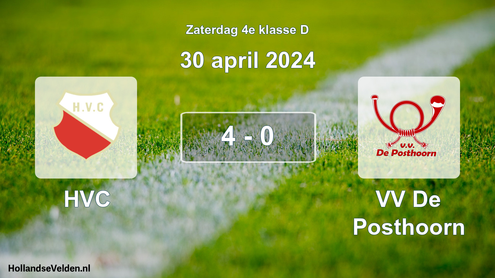 Total number of matches played: HVC - VV De Posthoorn 4 - 0 (30 April 2024)