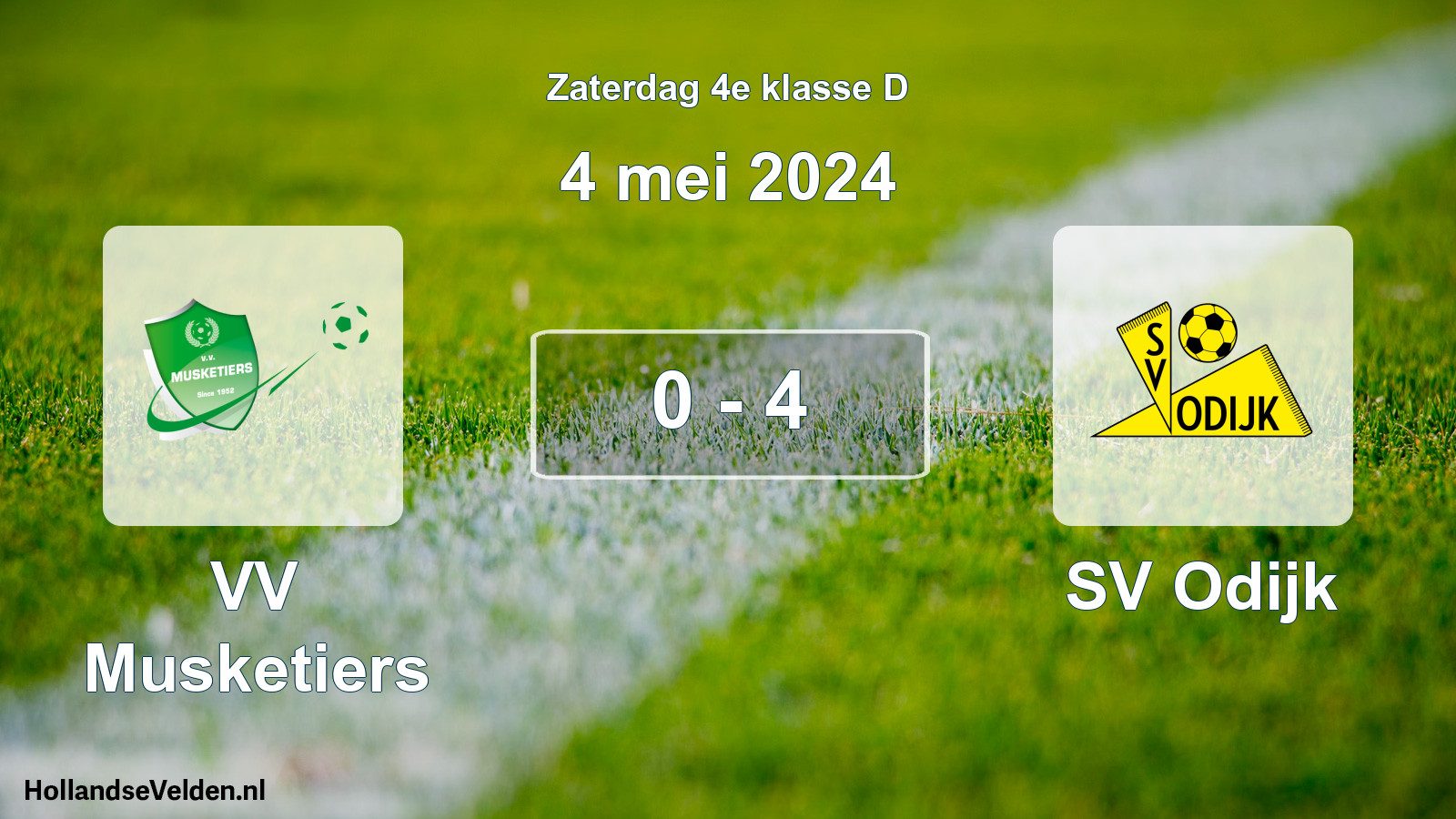 Total number of matches played: VV Musketiers - SV Odijk 0 - 4 (4 May 2024)