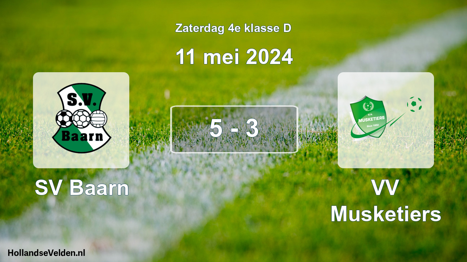 Total number of matches played: SV Baarn - VV Musketiers 5 - 3 (11 May 2024)