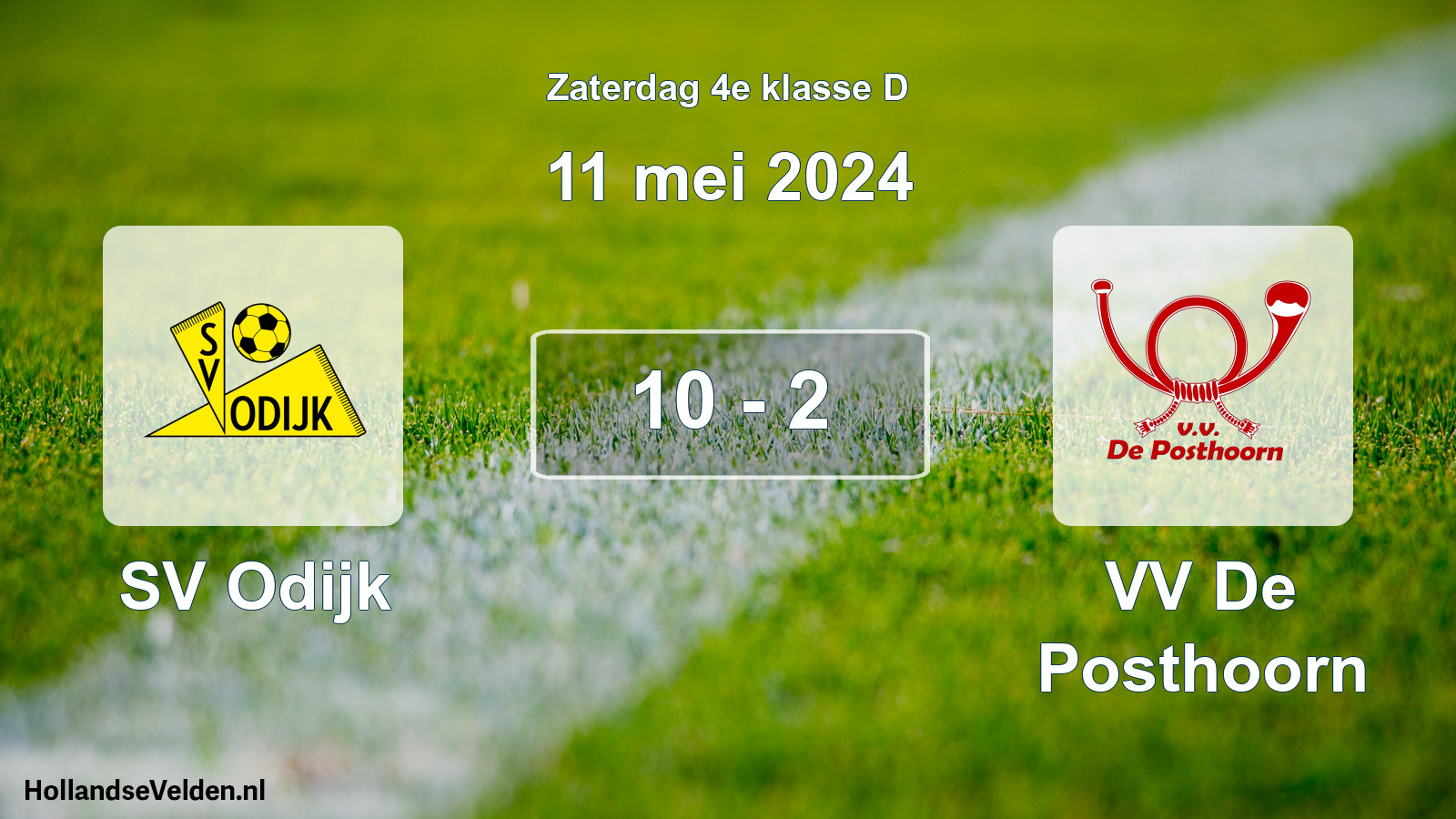 Total number of matches played: SV Odijk - VV De Posthoorn 10 - 2 (11 May 2024)