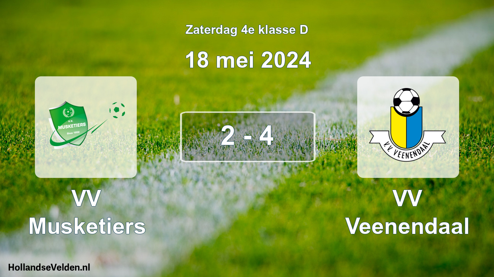 Total number of matches played: VV Musketiers - VV Veenendaal 2 - 4 (18 May 2024)