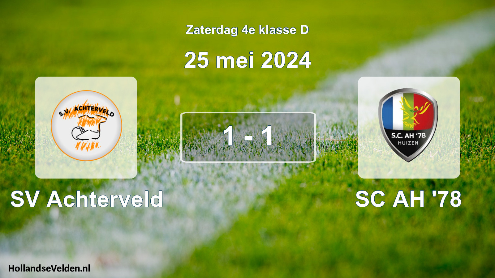 Total number of matches played: SV Achterveld - SC AH '78 1 - 1 (25 May 2024)