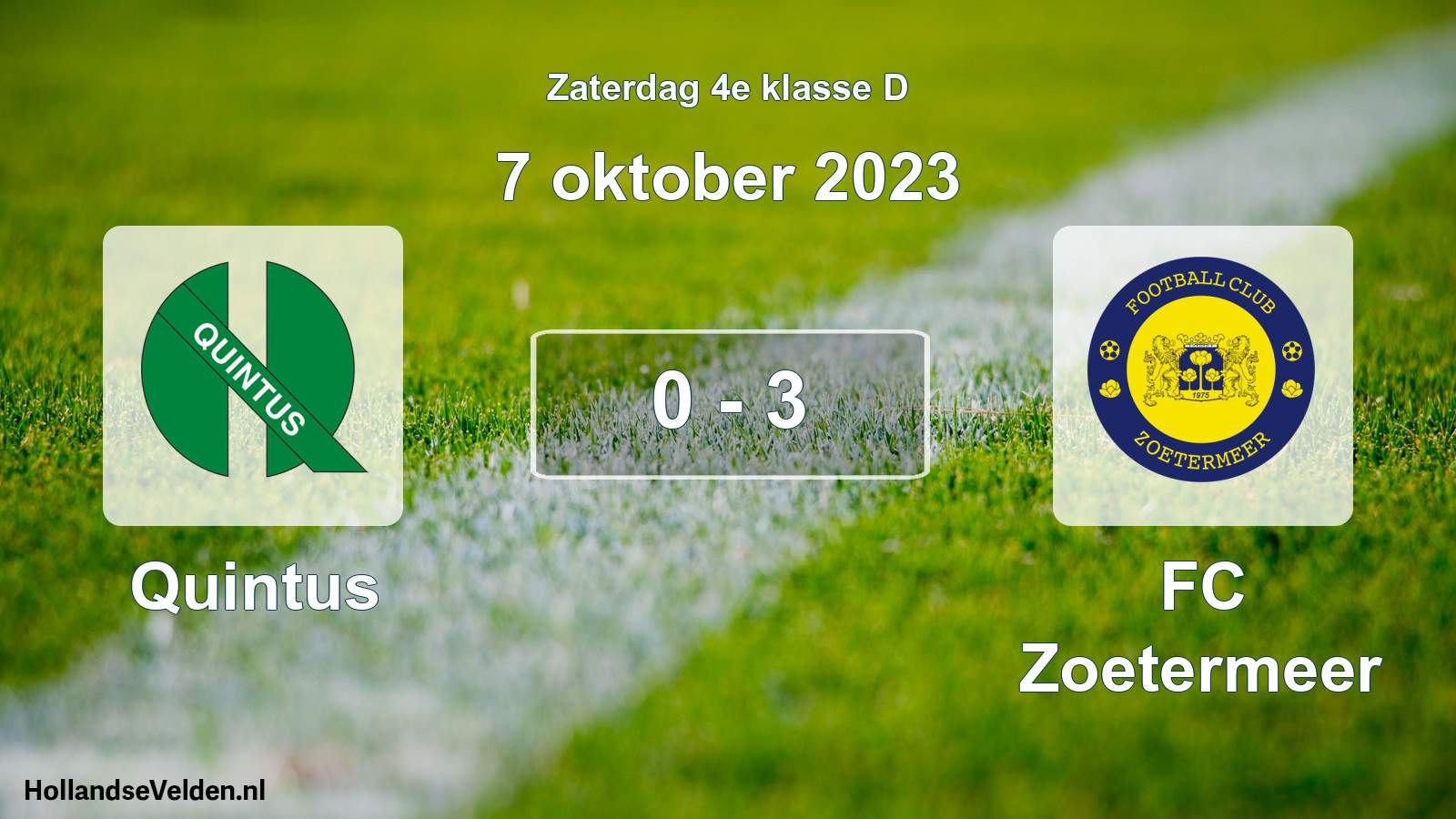 Total number of matches played: Quintus - FC Zoetermeer 0 - 3 (7 October 2023)