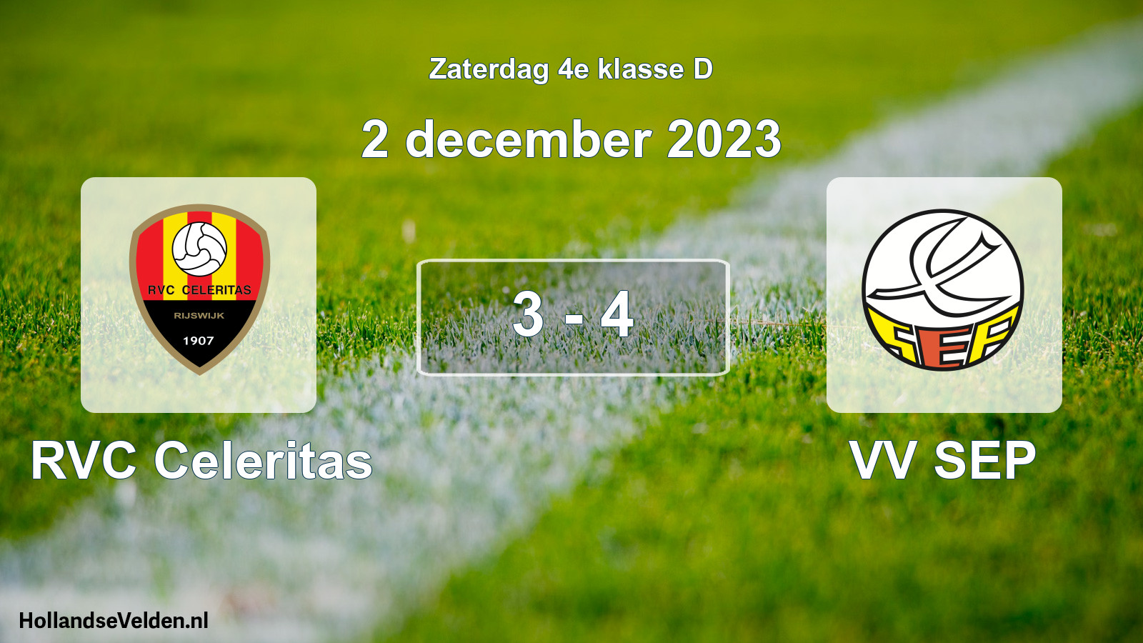 Total number of matches played: RVC Celeritas - VV SEP 3 - 4 (2 December 2023)